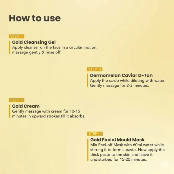 O3+ Gold Infusion Facial Kit – 4-Step Radiance & Glow Kit