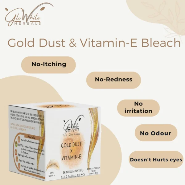 GloWhite Herbals Gold Bleach For Face With Pre-Bleach Cream & Post Serum, 360g
