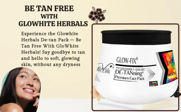 GloWhite Herbals D-Tan Face Pack | Instant Tan Removal | Natural & Bleach-Free