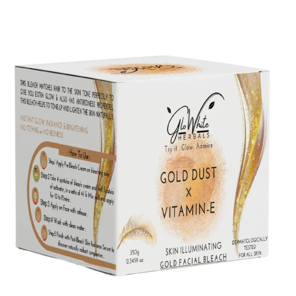 GloWhite Herbals Gold Bleach For Face With Pre-Bleach Cream & Post Serum, 360g