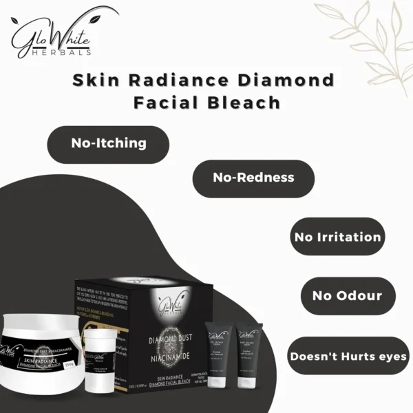 GloWhite Herbals Diamond Bleach For Face | No-Itching Gentle Bleach 360g
