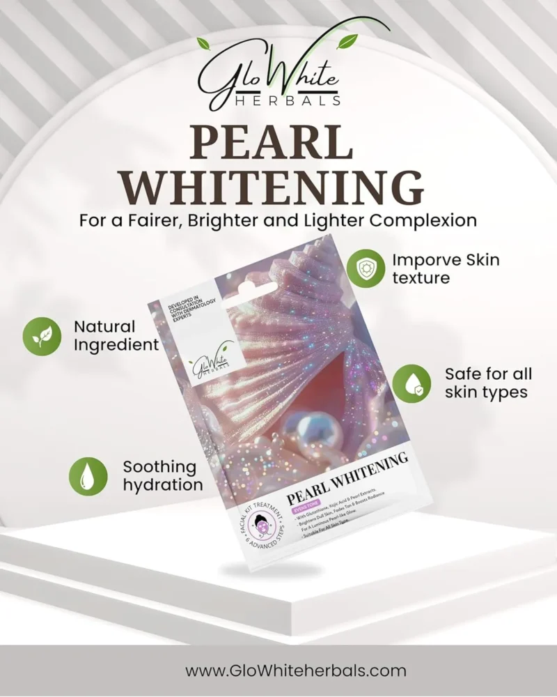 GloWhite Herbals Pearl Whitening 6-Step Hydra Facial Kit | Radiance & Glow