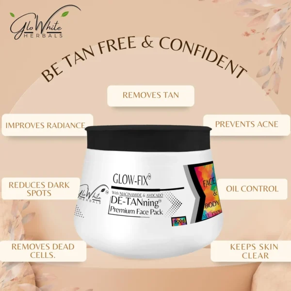 GloWhite Herbals D-Tan Face Pack | Instant Tan Removal | Natural & Bleach-Free