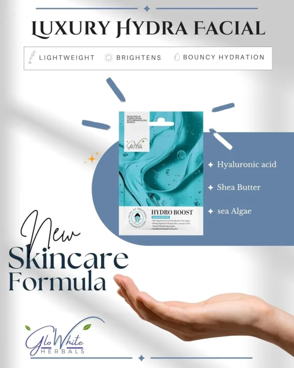 GloWhite Herbals Hydra Boost Hydra Facial Kit – 6 Step | Hydrating Facial for Dry Skin