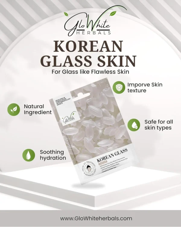 GloWhite Herblas Korean Glass Skin Facial Kit – 6 Step Professional Salon Facial