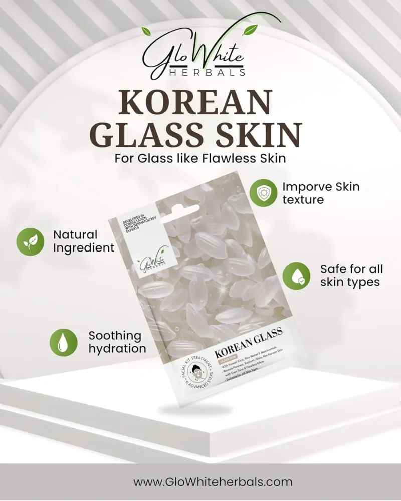 GloWhite Herblas Korean Glass Skin Facial Kit – 6 Step Professional Salon Facial GloWhite Herblas Korean Glass Skin Facial Kit – 6 Step Professional Salon Facial