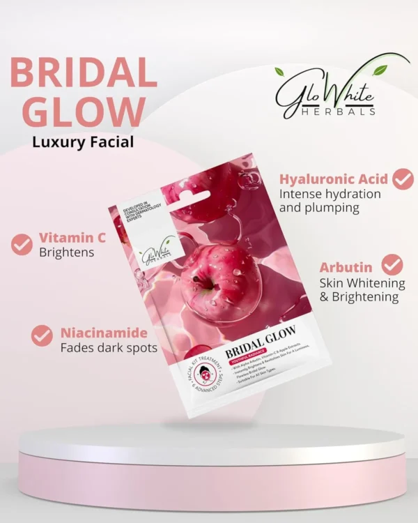 GloWhite Herbals Bridal Glow 6-Step Hydra Facial Kit | Instant Brightening Formula