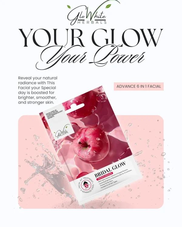 GloWhite Herbals Bridal Glow 6-Step Hydra Facial Kit | Instant Brightening Formula