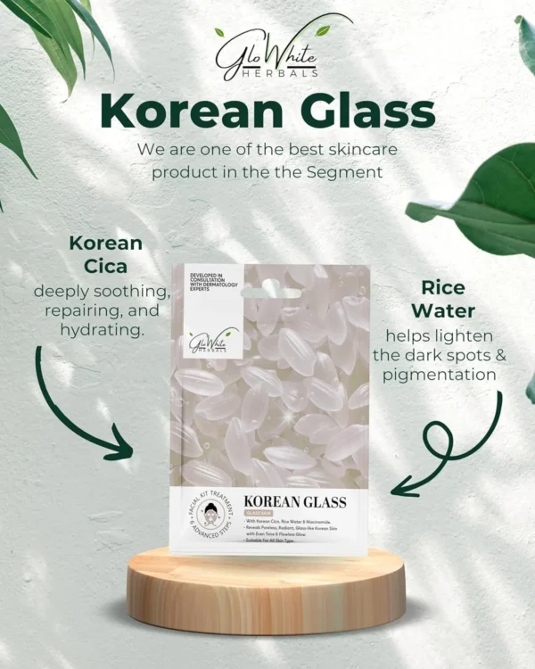 GloWhite Herblas Korean Glass Skin Facial Kit – 6 Step Professional Salon Facial