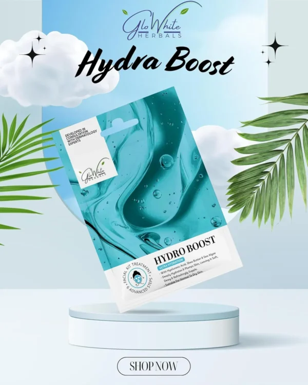 GloWhite Herbals Hydra Boost Hydra Facial Kit – 6 Step | Hydrating Facial for Dry Skin