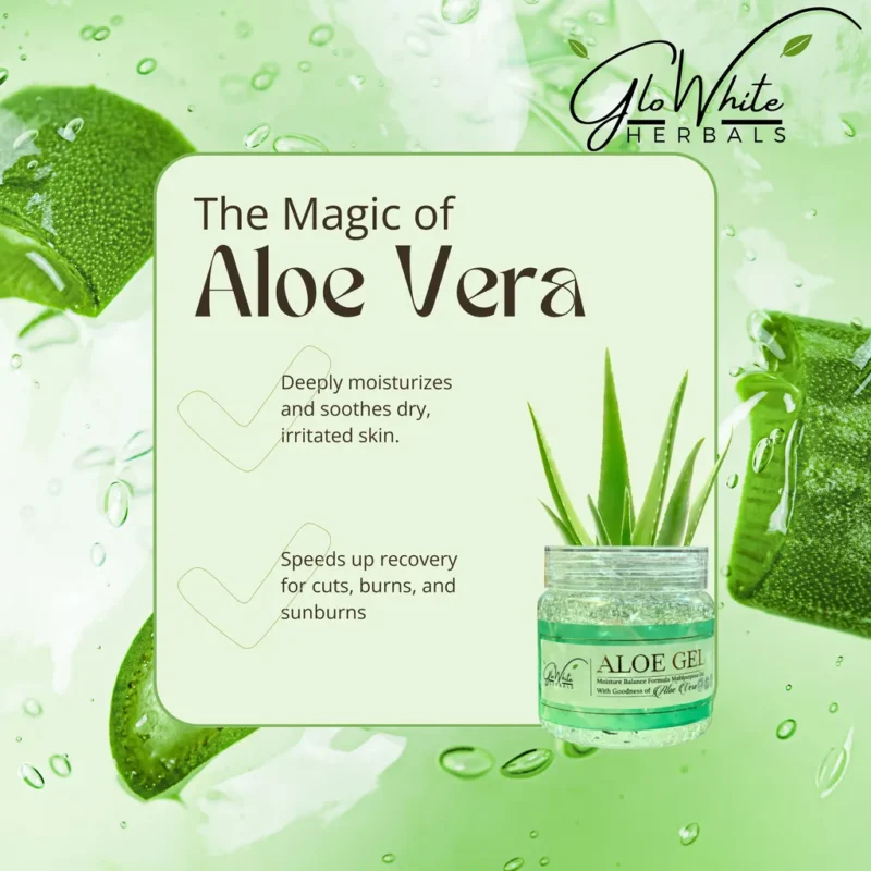 GloWhite Herbals Aloe Vera Gel – Skin & Hair Care with Vitamin E | Hydrating & Soothing | 500ml