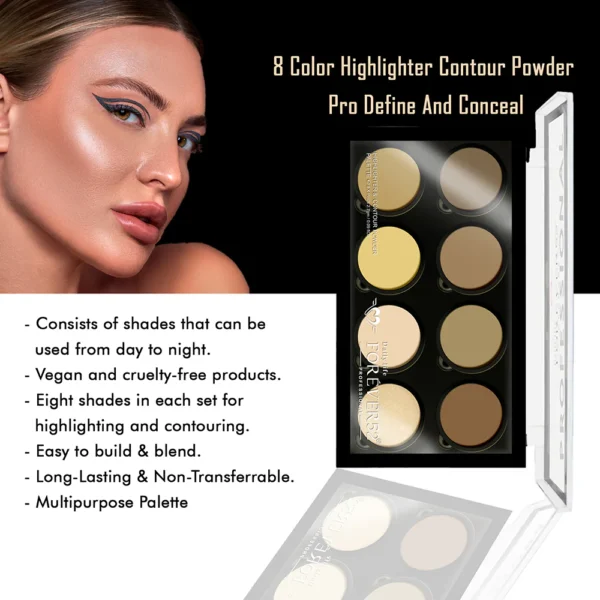 Forever52 8 Color Highlighter Contour Powder Pro Define & Conceal - FHC001