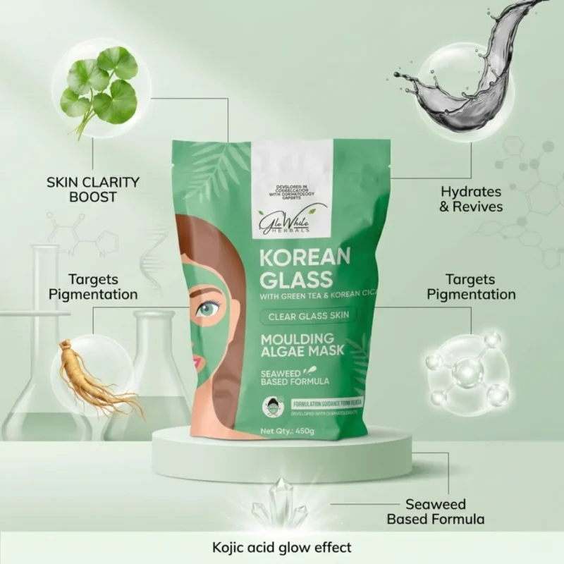 GloWhite Korean Glass Skin Algae Mask | Brightening Face Mask