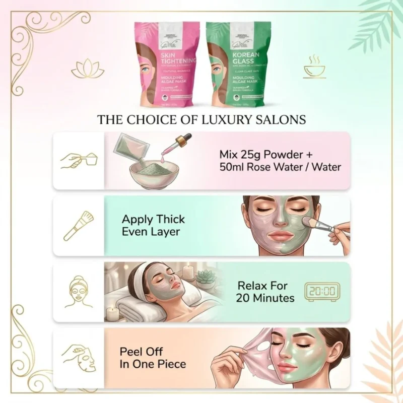 GloWhite Korean Glass Skin Algae Mask | Brightening Face Mask