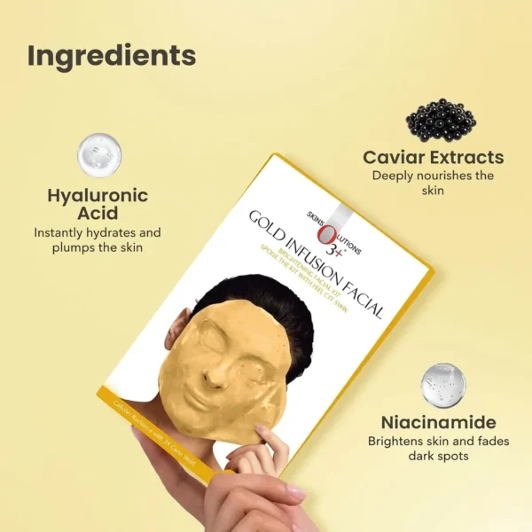 O3+ Gold Infusion Facial Kit – 4-Step Radiance & Glow Kit