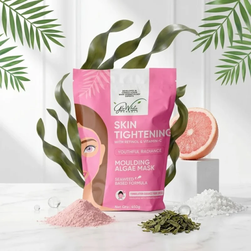 GLoWhite Herbals Korean Skin Tightening Rubber Mask – Retinol, Vitamin C & Seaweed