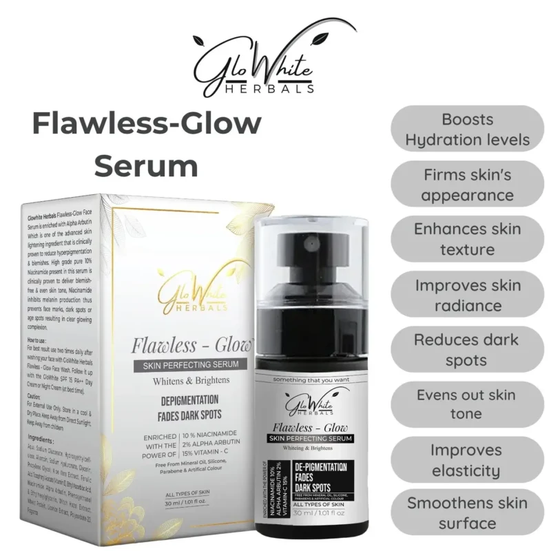 GLoWhite Herbals Flawless Glow Vitamin C Face Serum – 15% Vitamin C, Niacinamide
