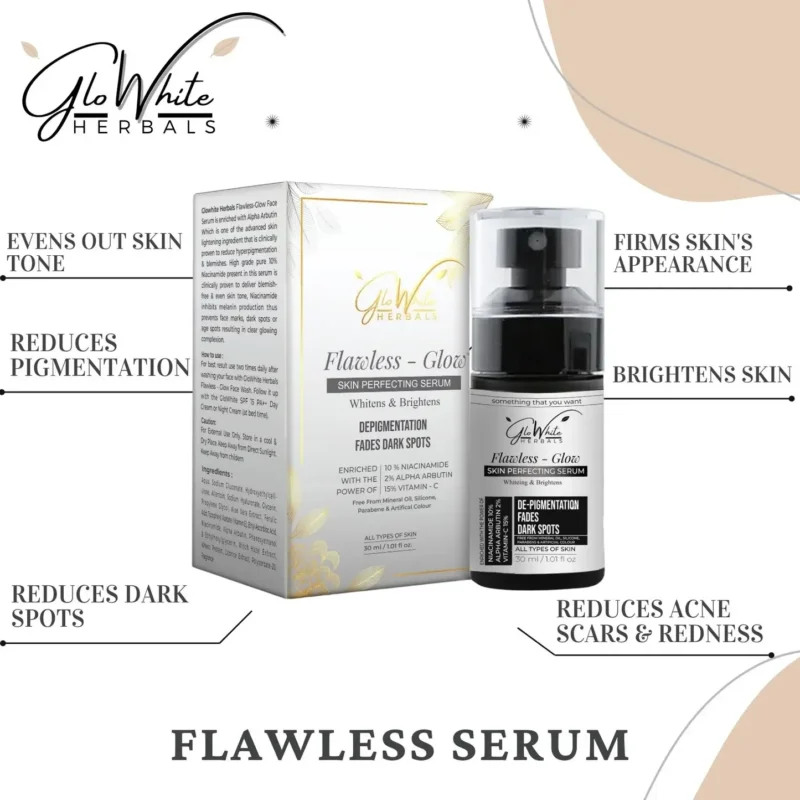 GLoWhite Herbals Flawless Glow Vitamin C Face Serum – 15% Vitamin C, Niacinamide