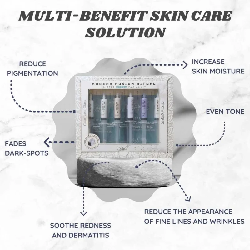 korean facial kit1.4_11zon GLoWhite Herbals Korean Glass Skin Hydra Facial Kit – 10 Step Deep Hydration & Glow Facial Kit | With Rubber Mask