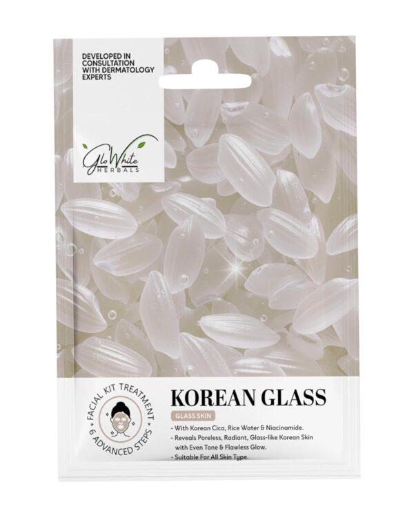 GloWhite Herblas Korean Glass Skin Facial Kit – 6 Step Professional Salon Facial