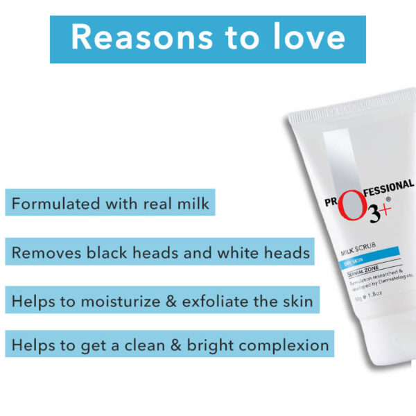 O3+ Milk Scrub | Deep Cleansing Face Scrub for Smooth & Glowing Skin