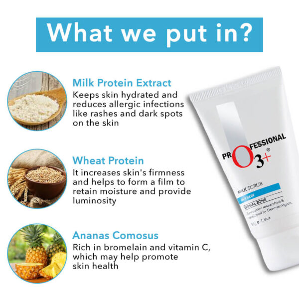 O3+ Milk Scrub | Deep Cleansing Face Scrub for Smooth & Glowing Skin